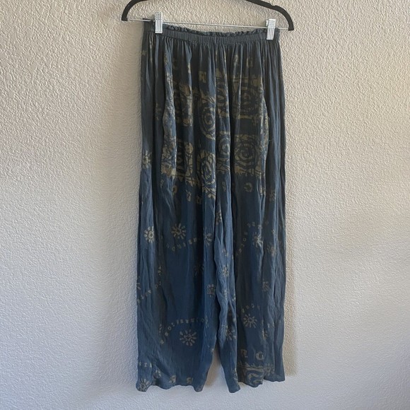VTG Visual Professional Linen Rayon O/S High Rise Pants Pull On Art To Wear - Picture 1 of 11
